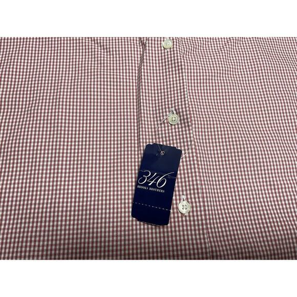 Brooks Brothers 346 Womens Pink White Gingham Non Iron Button Down Shirt Size 14 - Picture 3 of 9